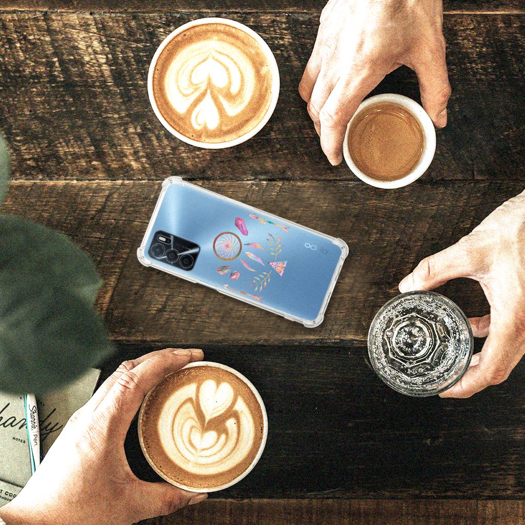 OPPO A16 | A16s | A54s Stevig Bumper Hoesje Boho Dreamcatcher B2C Telecom