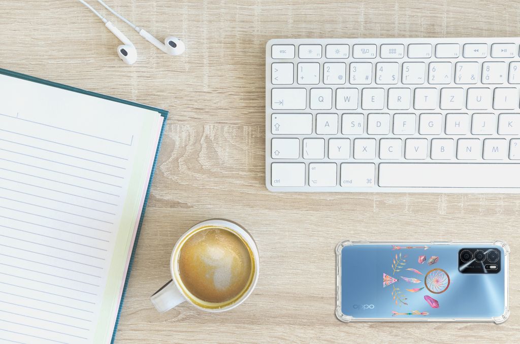 OPPO A16 | A16s | A54s Stevig Bumper Hoesje Boho Dreamcatcher B2C Telecom