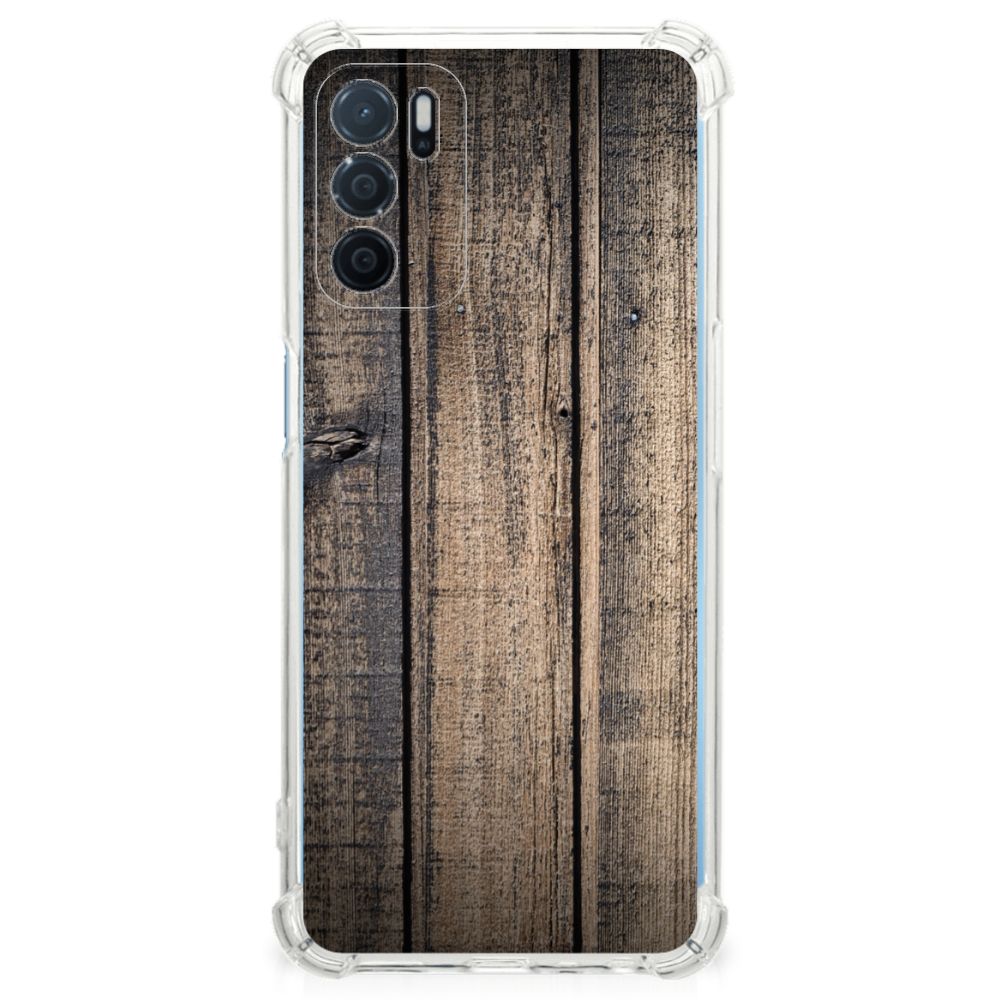 OPPO A16 | A16s | A54s Stevig Telefoonhoesje Steigerhout B2C Telecom