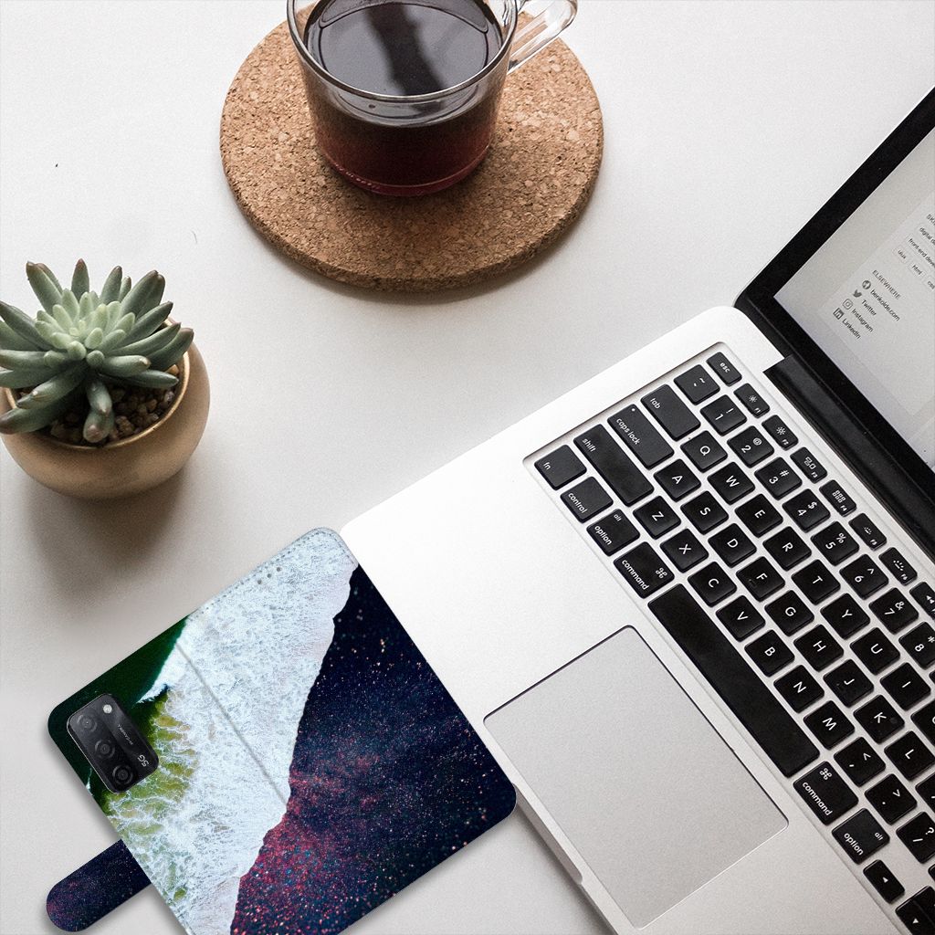 OPPO A16/A16s/A54s Book Case Sea in Space