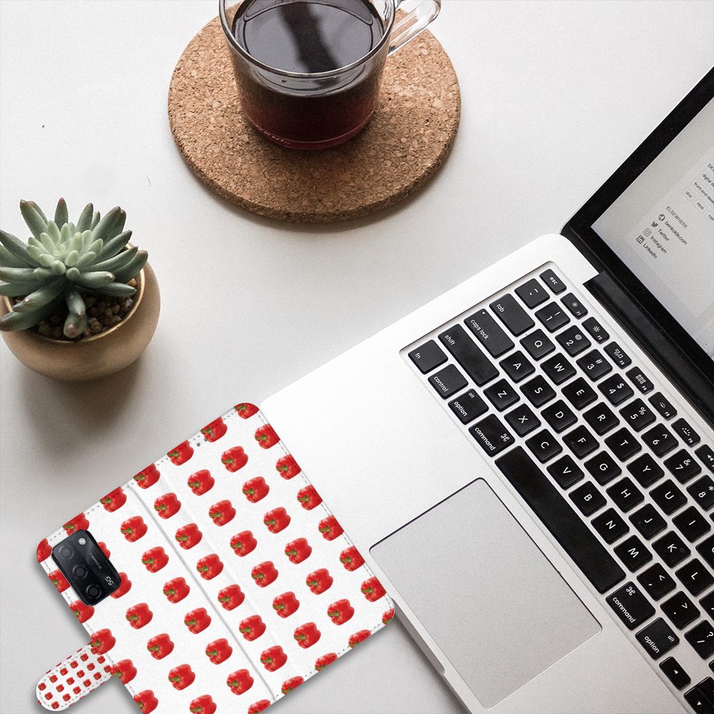 OPPO A16/A16s/A54s Book Cover Paprika Red