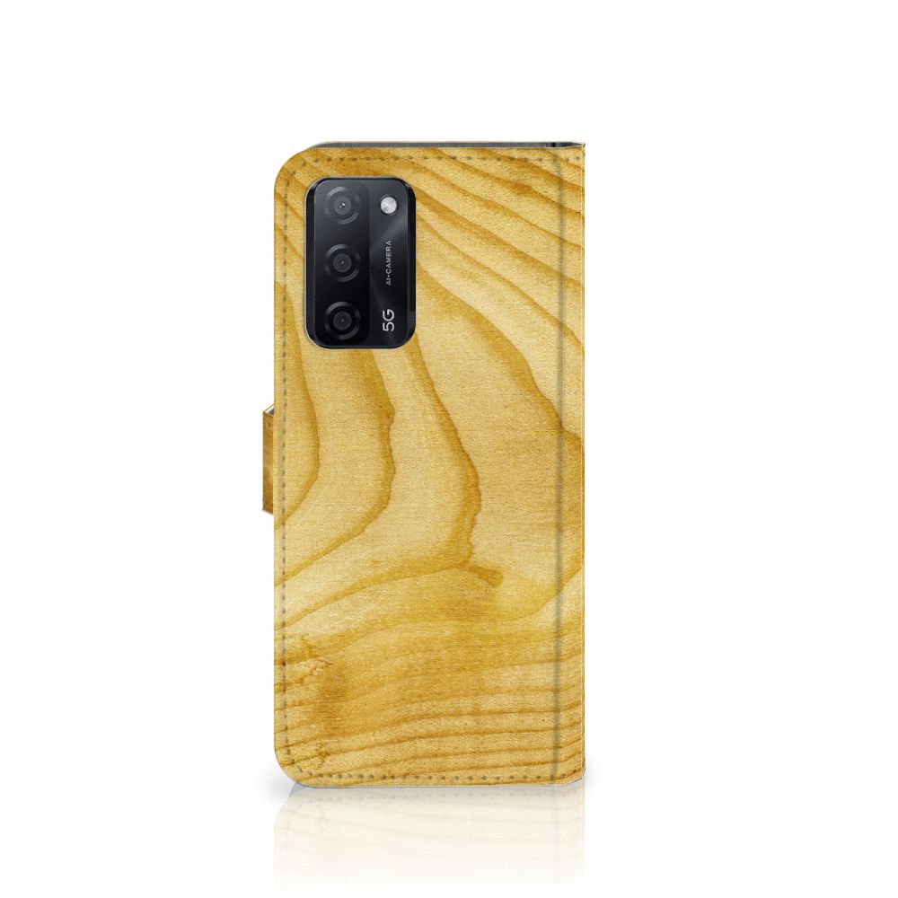 OPPO A16/A16s/A54s Book Style Case Licht Hout
