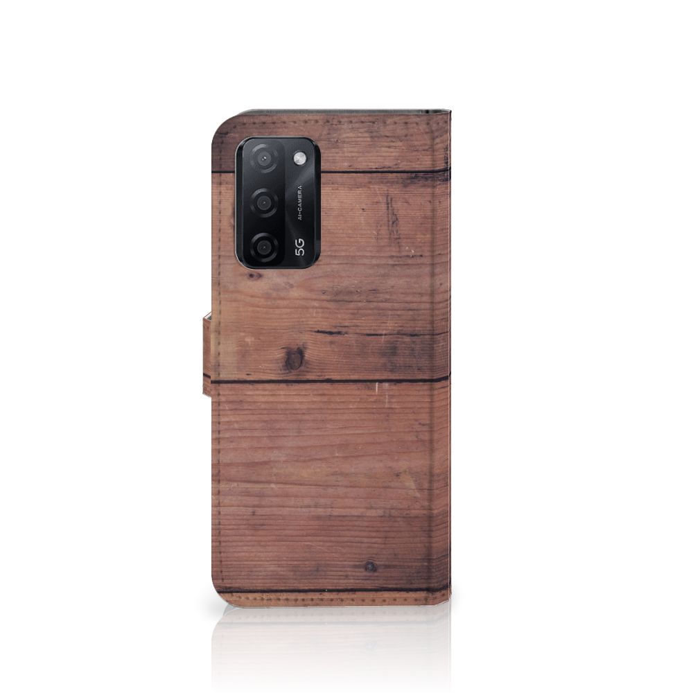 OPPO A16/A16s/A54s Book Style Case Old Wood