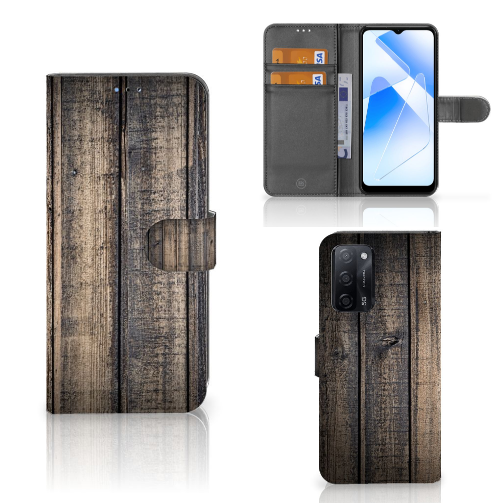 OPPO A16/A16s/A54s Book Style Case Steigerhout
