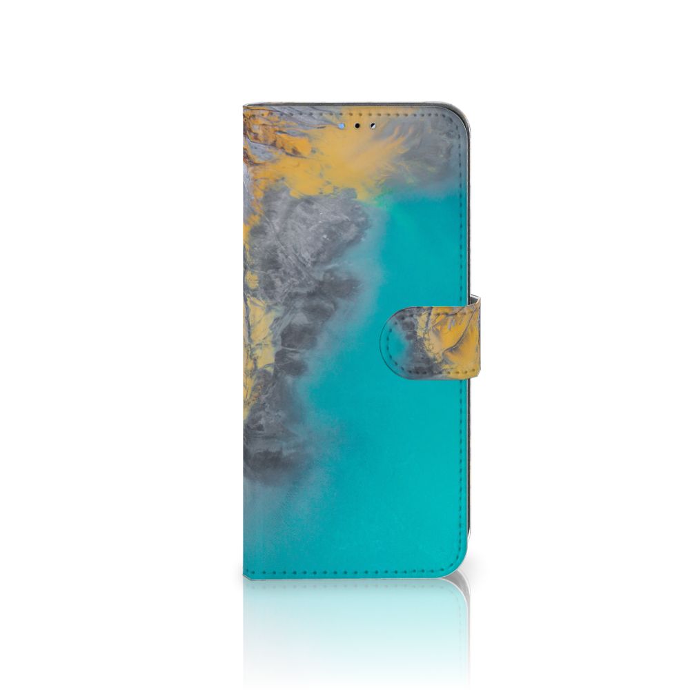 OPPO A16/A16s/A54s Bookcase Marble Blue Gold