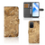 OPPO A16/A16s/A54s Bookcase Marmer Creme met marmerdesign en ruimte voor pasjes en creditcards.