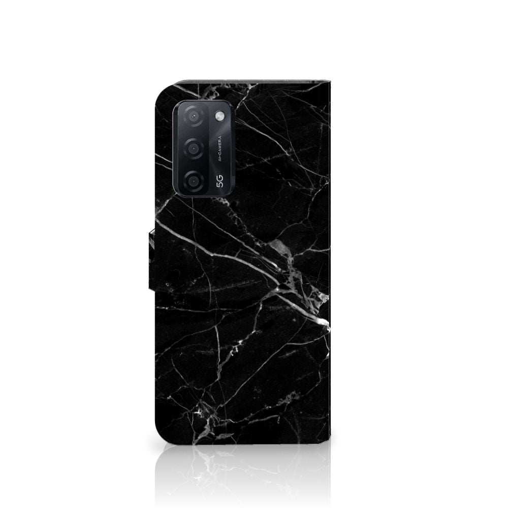 OPPO A16/A16s/A54s Bookcase Marmer Zwart - Origineel Cadeau Vader
