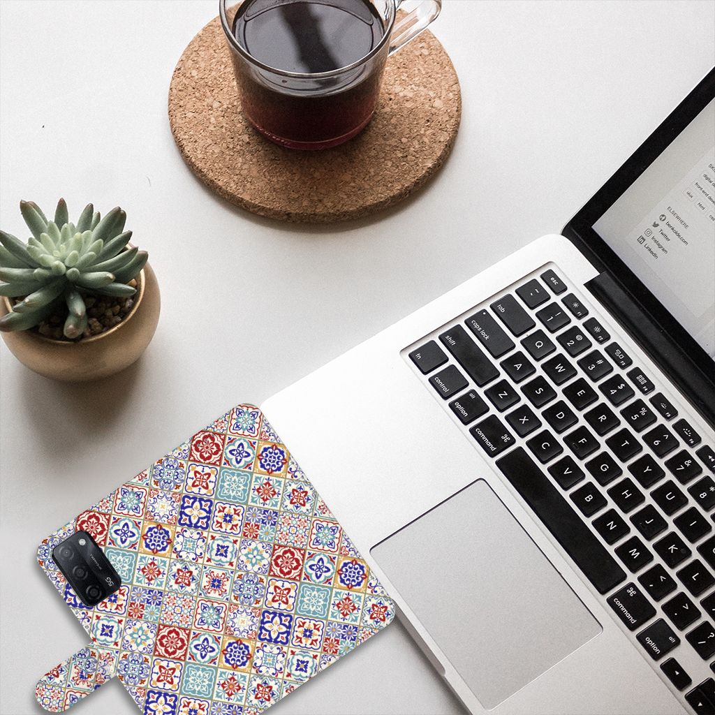 OPPO A16/A16s/A54s Bookcase Tiles Color