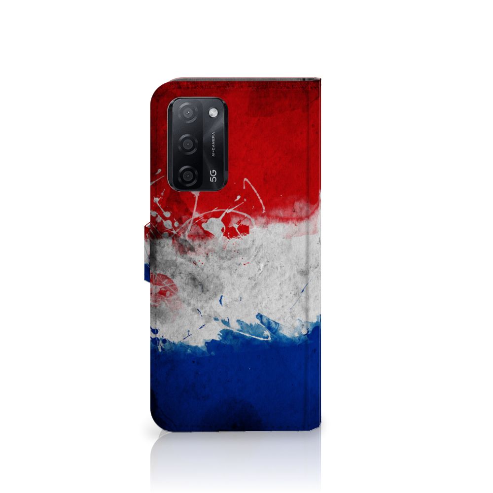 OPPO A16/A16s/A54s Bookstyle Case Nederland met artistiek ontwerp van de Nederlandse vlag