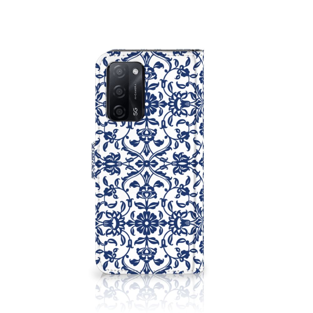 OPPO A16/A16s/A54s Hoesje Flower Blue