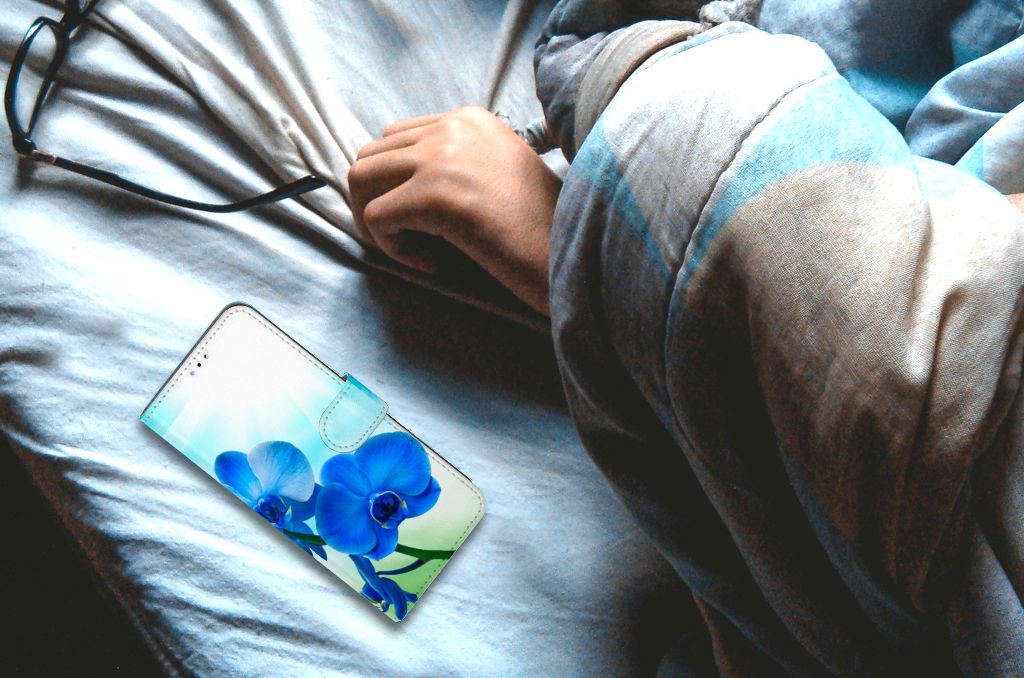 OPPO A16/A16s/A54s Hoesje Orchidee Blauw - Cadeau voor je Moeder