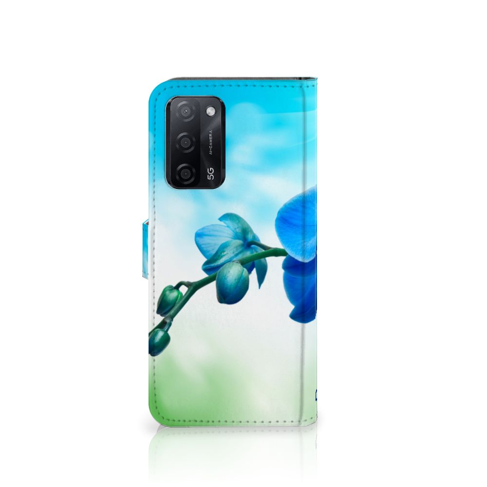 OPPO A16/A16s/A54s Hoesje Orchidee Blauw - Cadeau voor je Moeder