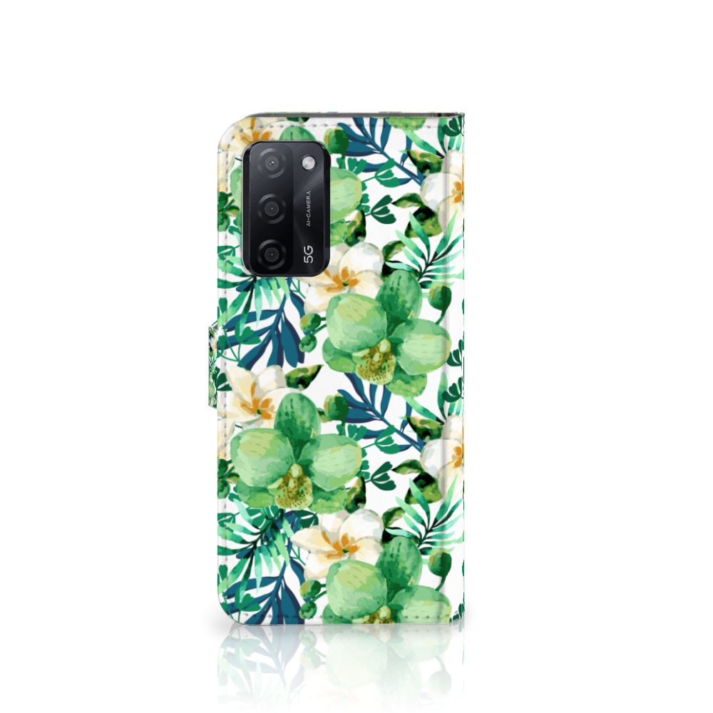 OPPO A16/A16s/A54s Hoesje Orchidee Groen