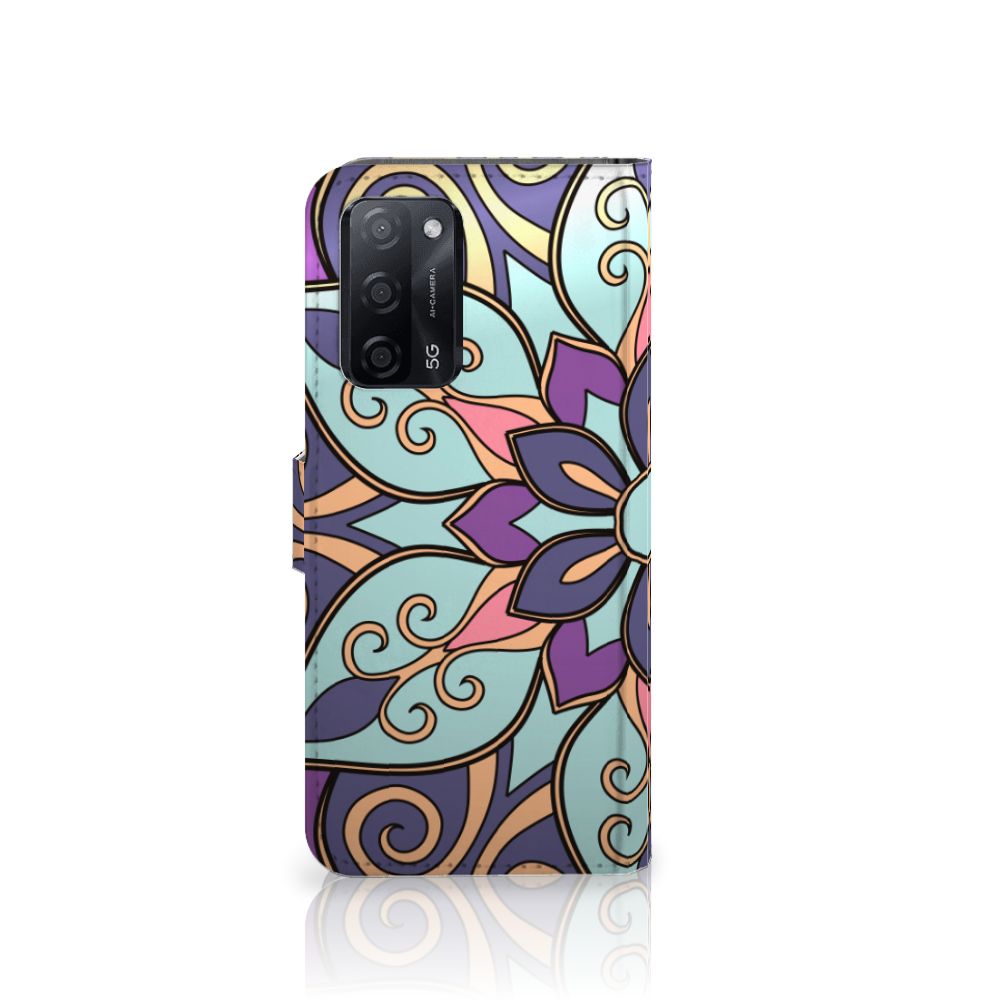 OPPO A16/A16s/A54s Hoesje Purple Flower