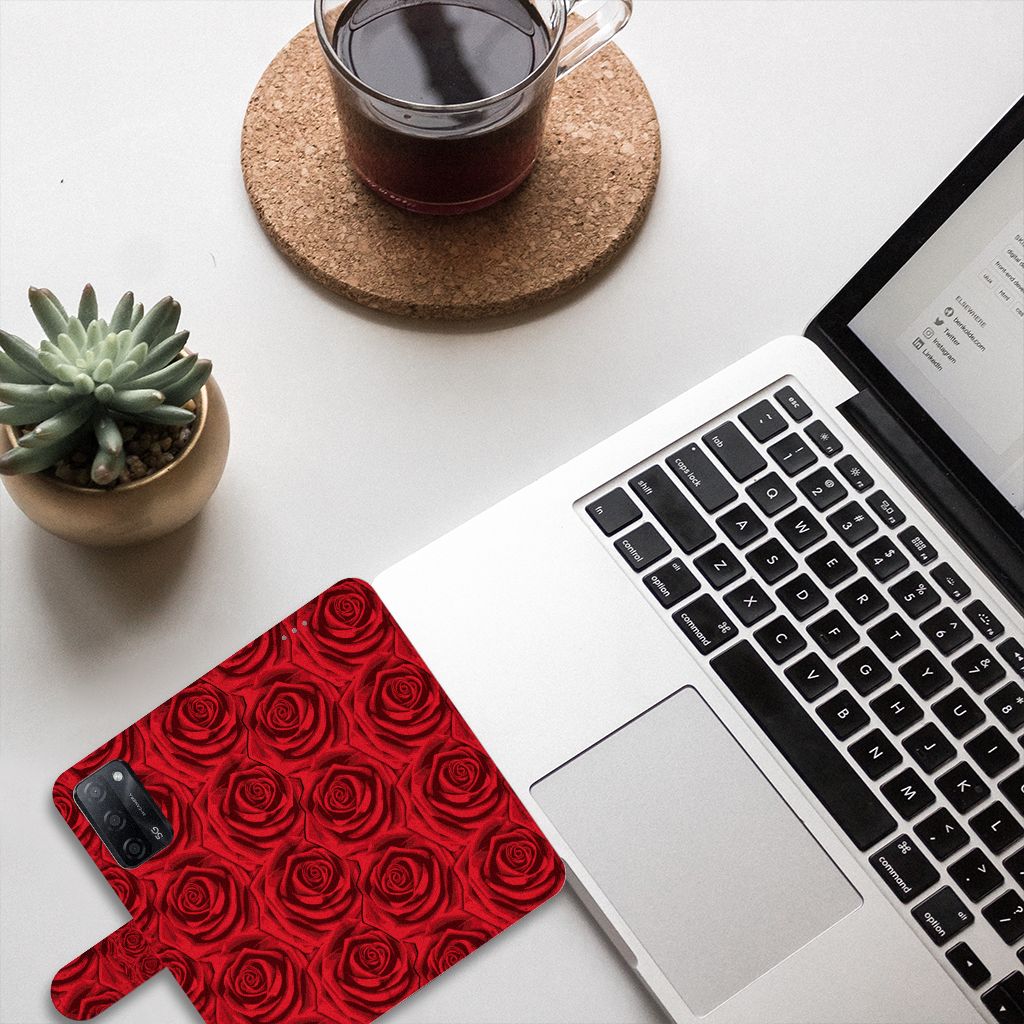 OPPO A16/A16s/A54s Hoesje Red Roses