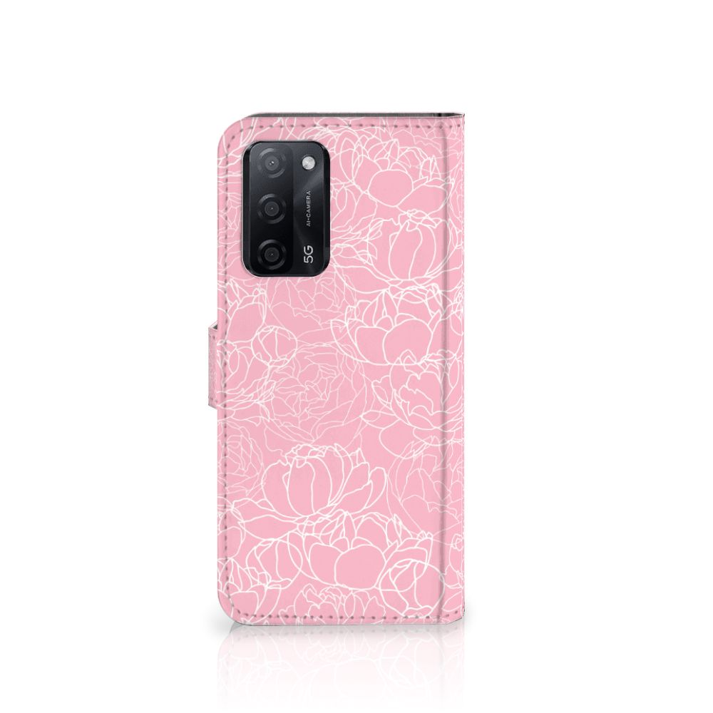 OPPO A16/A16s/A54s Hoesje White Flowers