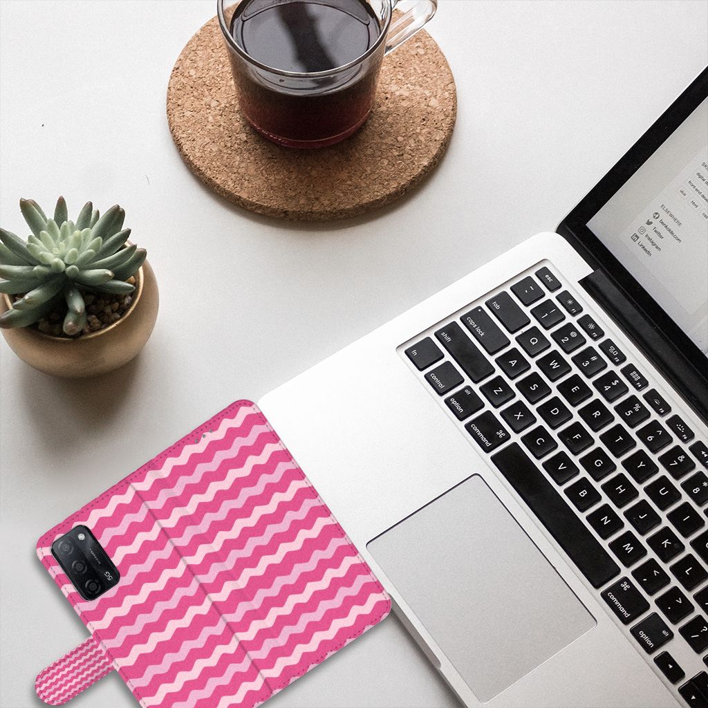 OPPO A16/A16s/A54s Telefoon Hoesje Waves Pink