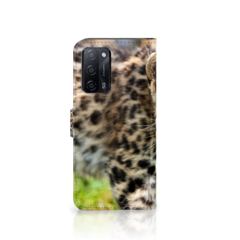OPPO A16/A16s/A54s Telefoonhoesje met Pasjes Baby Luipaard