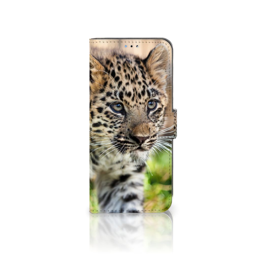 OPPO A16/A16s/A54s Telefoonhoesje met Pasjes Baby Luipaard