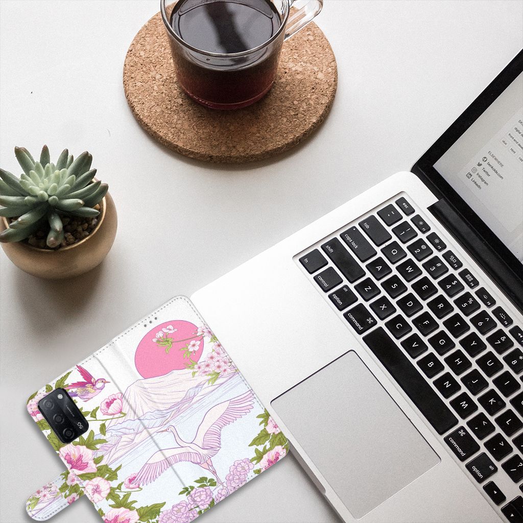 OPPO A16/A16s/A54s Telefoonhoesje met Pasjes Bird Standing