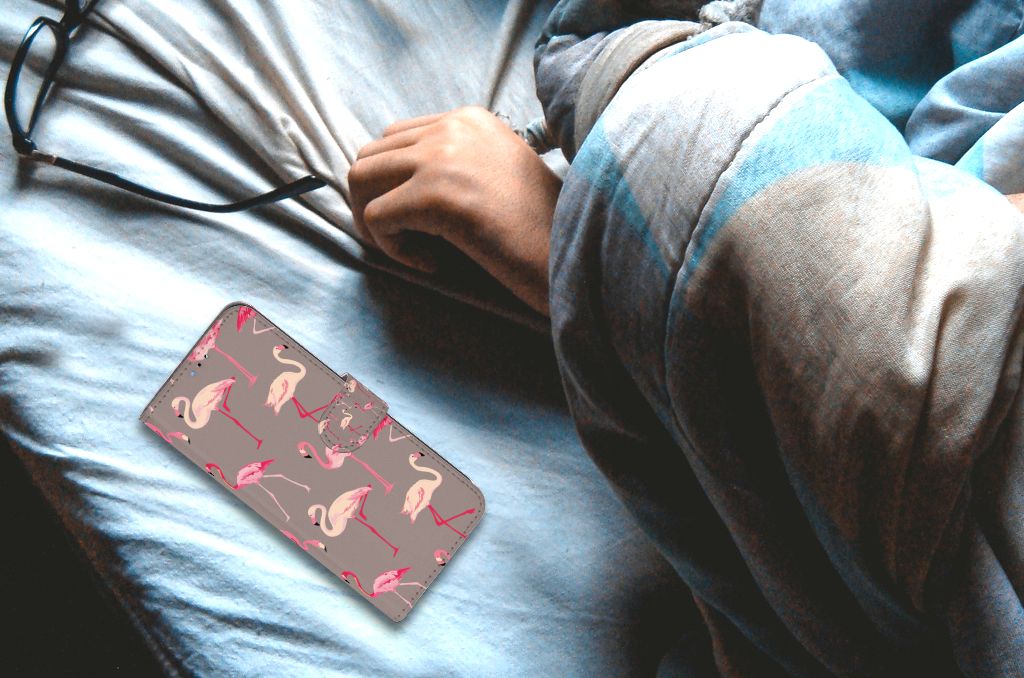 OPPO A16/A16s/A54s Telefoonhoesje met Pasjes Flamingo