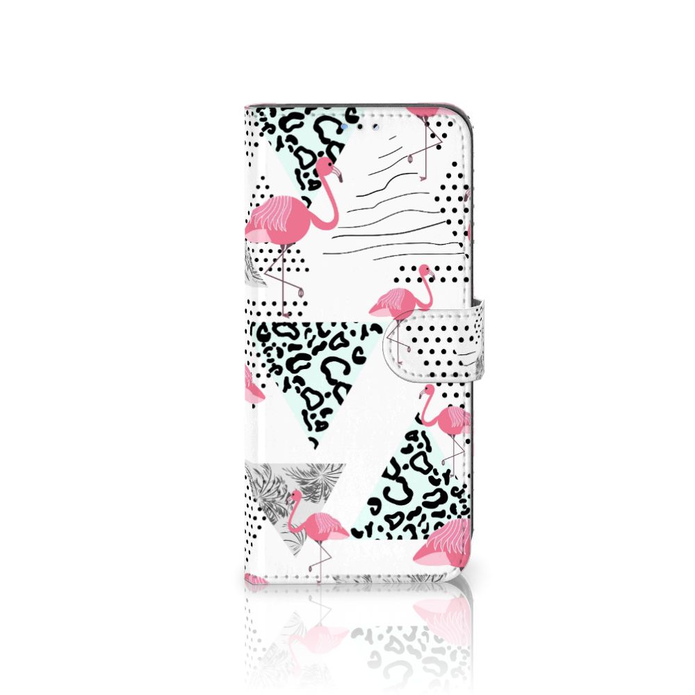 OPPO A16/A16s/A54s Telefoonhoesje met Pasjes Flamingo Triangle