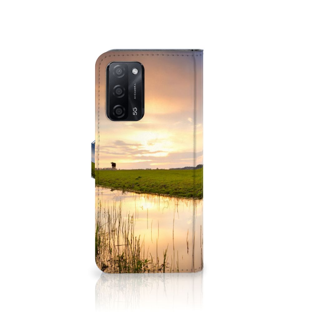 OPPO A16/A16s/A54s Telefoonhoesje met Pasjes Koe