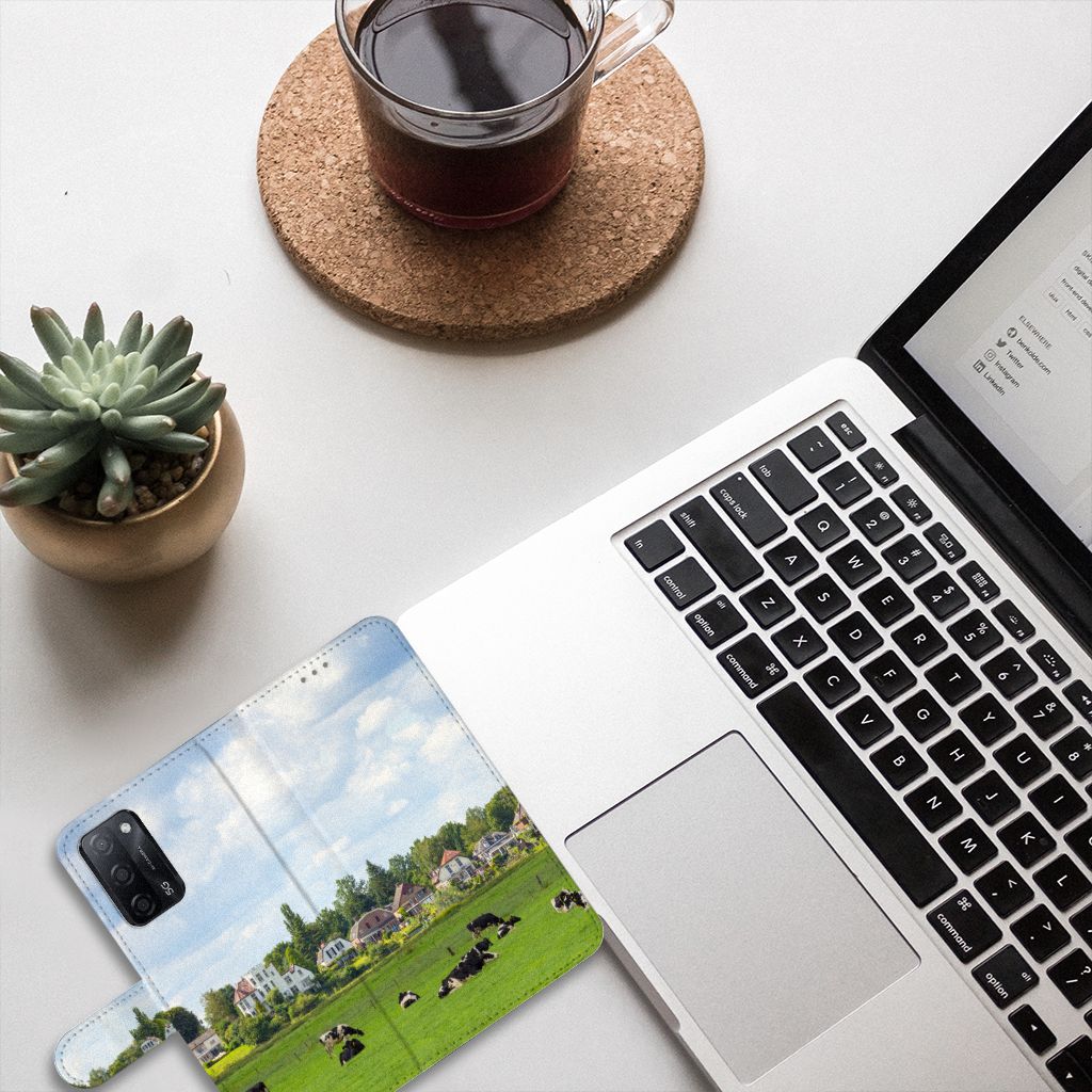 OPPO A16/A16s/A54s Telefoonhoesje met Pasjes Koeien