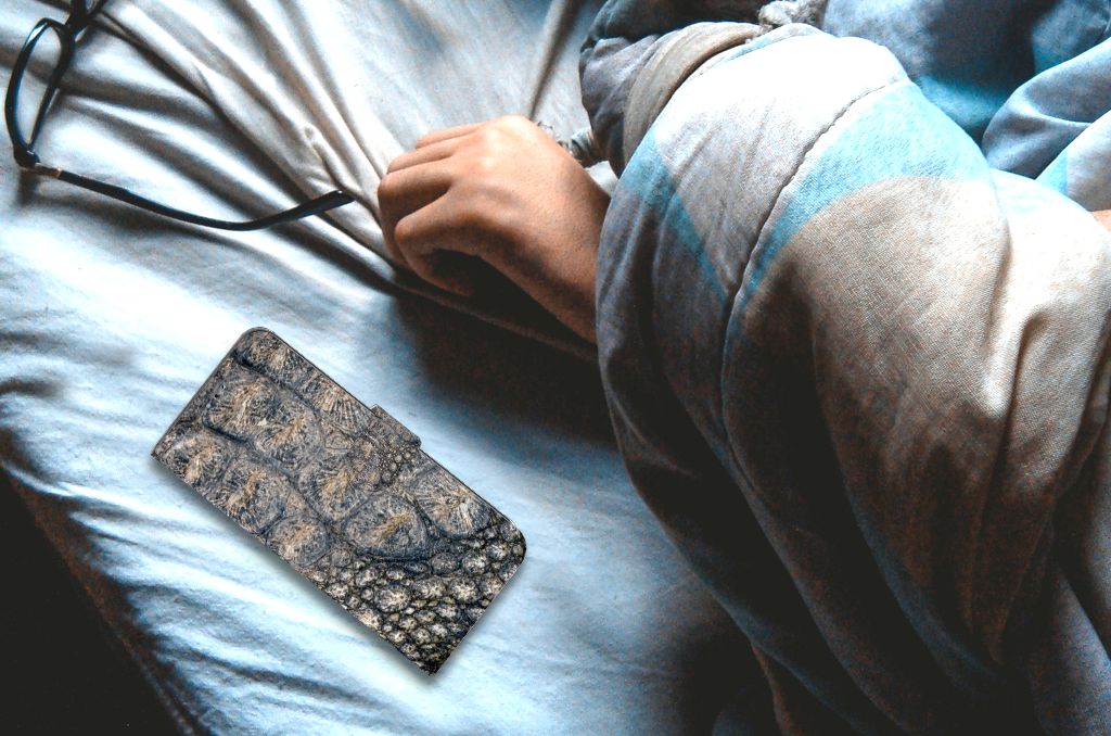 OPPO A16/A16s/A54s Telefoonhoesje met Pasjes Krokodillenprint