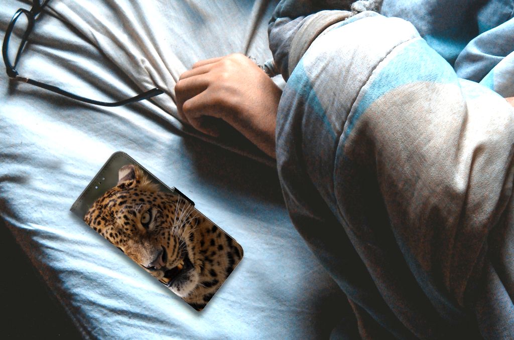 OPPO A16/A16s/A54s Telefoonhoesje met Pasjes Luipaard