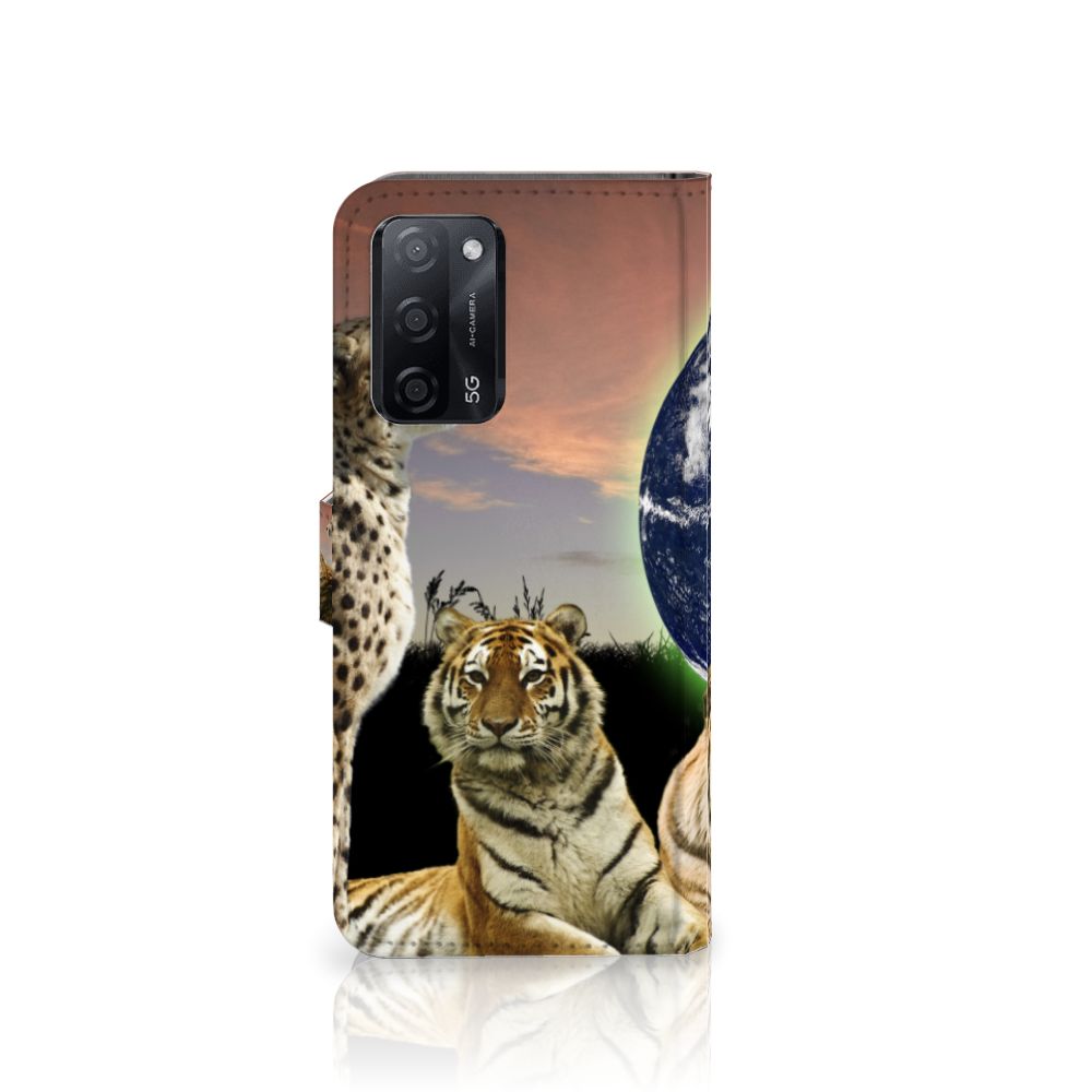OPPO A16/A16s/A54s Telefoonhoesje met Pasjes Roofdieren
