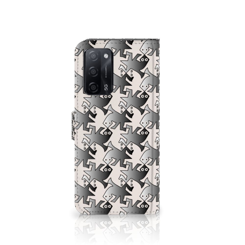 OPPO A16/A16s/A54s Telefoonhoesje met Pasjes Salamander Grey