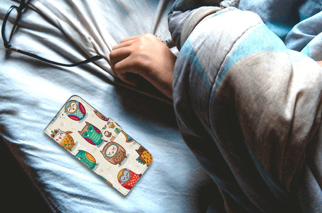 OPPO A16/A16s/A54s Telefoonhoesje met Pasjes Vrolijke Uilen