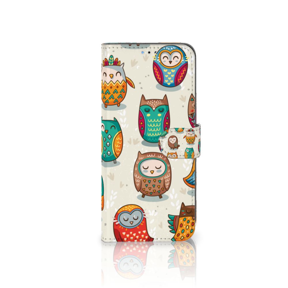 OPPO A16/A16s/A54s Telefoonhoesje met Pasjes Vrolijke Uilen