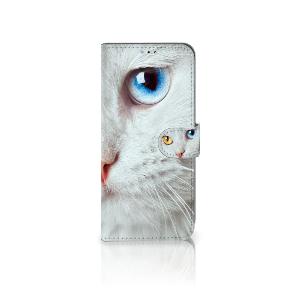OPPO A16/A16s/A54s Telefoonhoesje met Pasjes Witte Kat