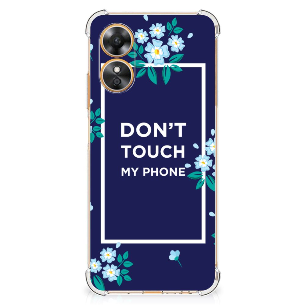 OPPO A17 Anti Shock Case Flowers Blue DTMP B2C Telecom