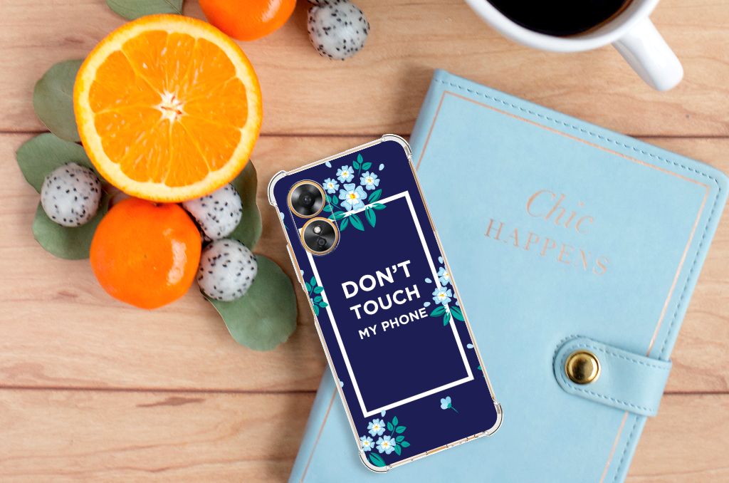 OPPO A17 Anti Shock Case Flowers Blue DTMP B2C Telecom