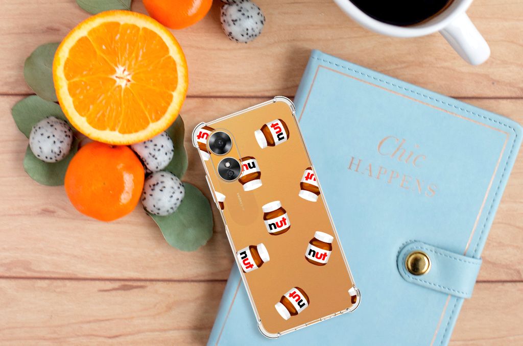 OPPO A17 Beschermhoes Nut Jar design bovenaanzicht