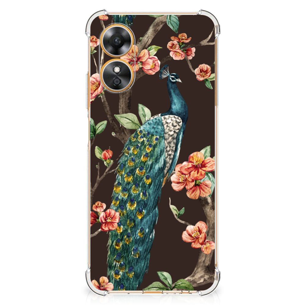 OPPO A17 Case Anti-shock Pauw met Bloemen B2C Telecom