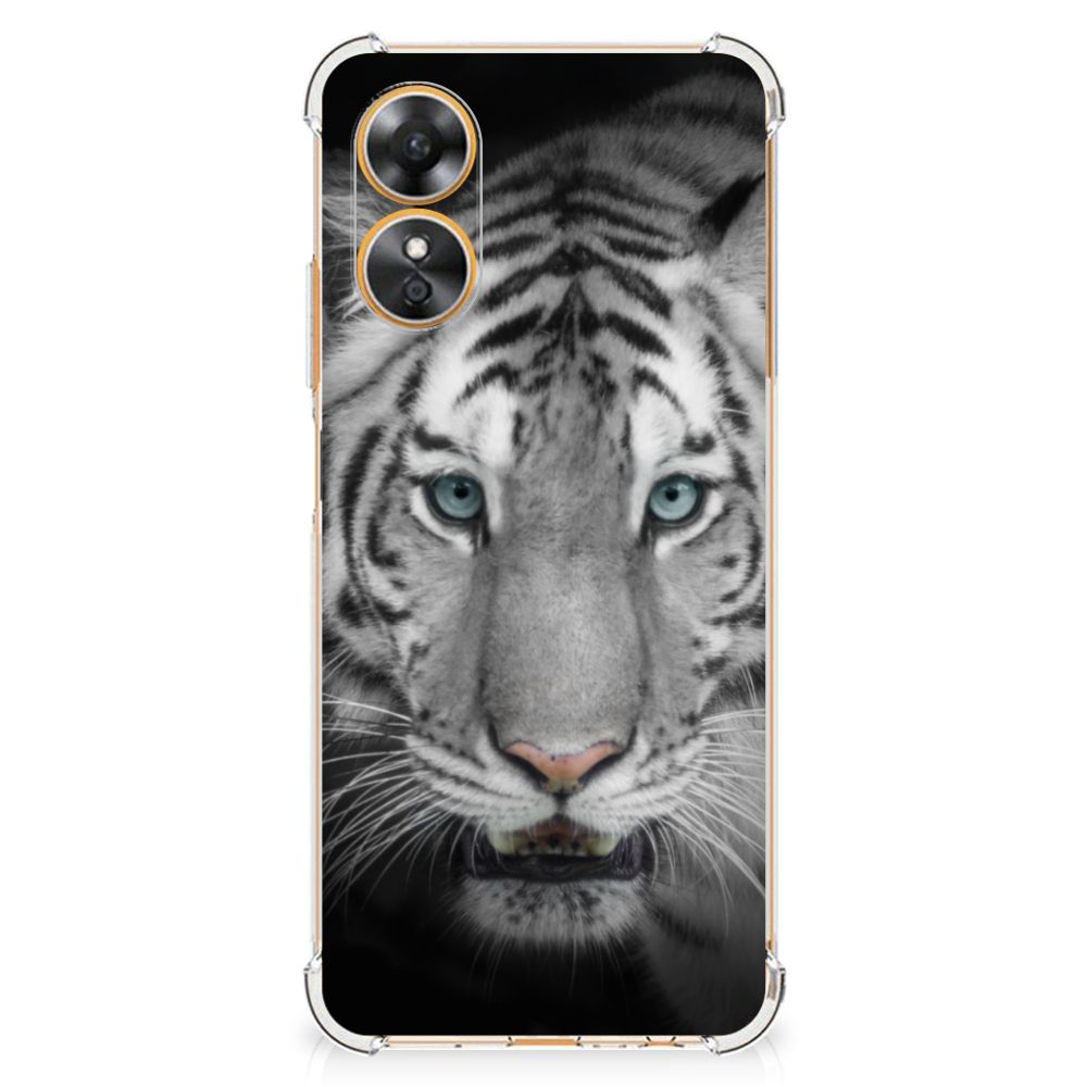 OPPO A17 Case Anti-shock Tijger tijgerdesign voorkant