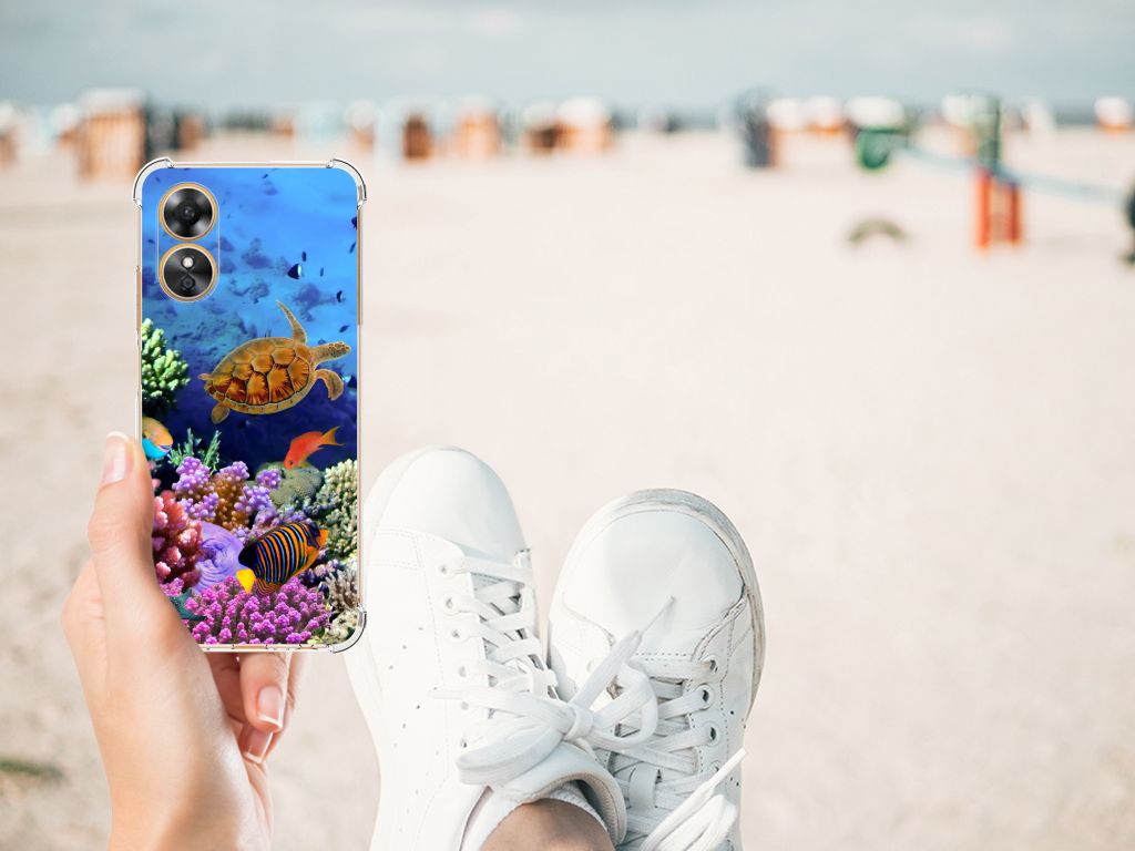 OPPO A17 Case Anti-shock Vissen design aanzicht