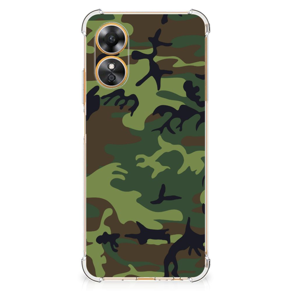 OPPO A17 Doorzichtige Silicone Hoesje Army Dark B2C Telecom