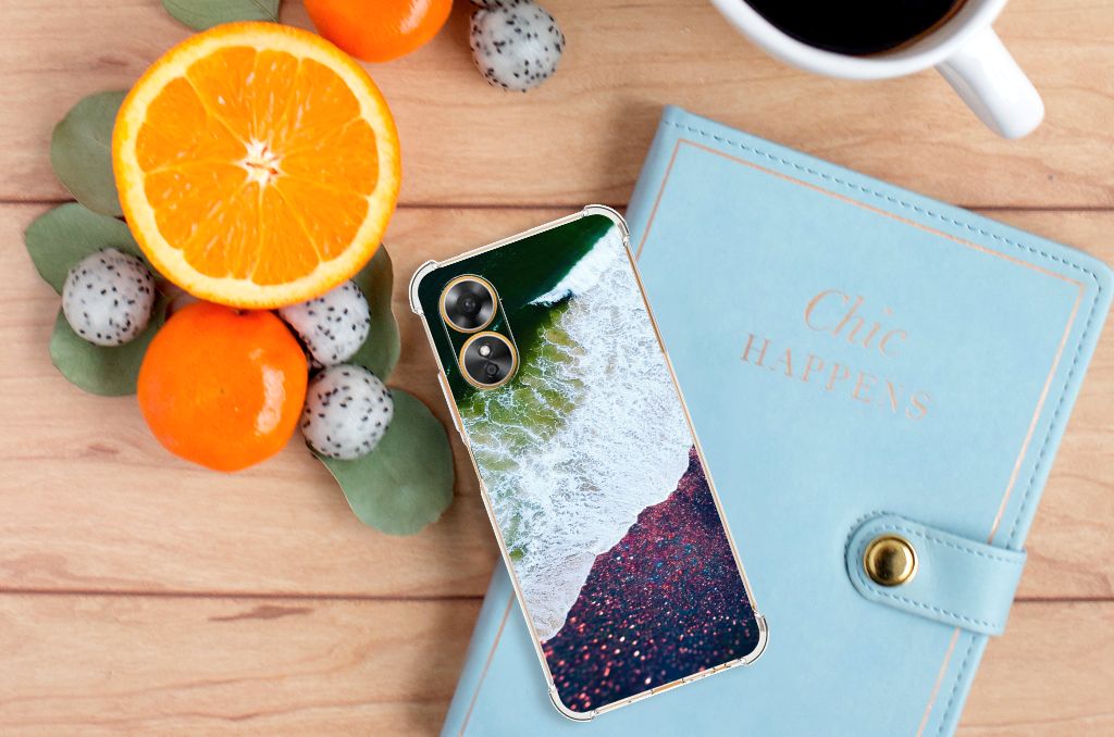 OPPO A17 Shockproof Case Sea in Space telefoonhoesje bovenaanzicht