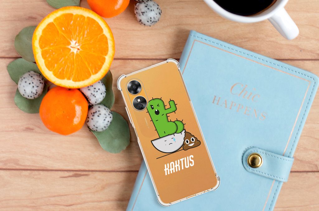 OPPO A17 Stevig Bumper Hoesje Cactus Poo B2C Telecom