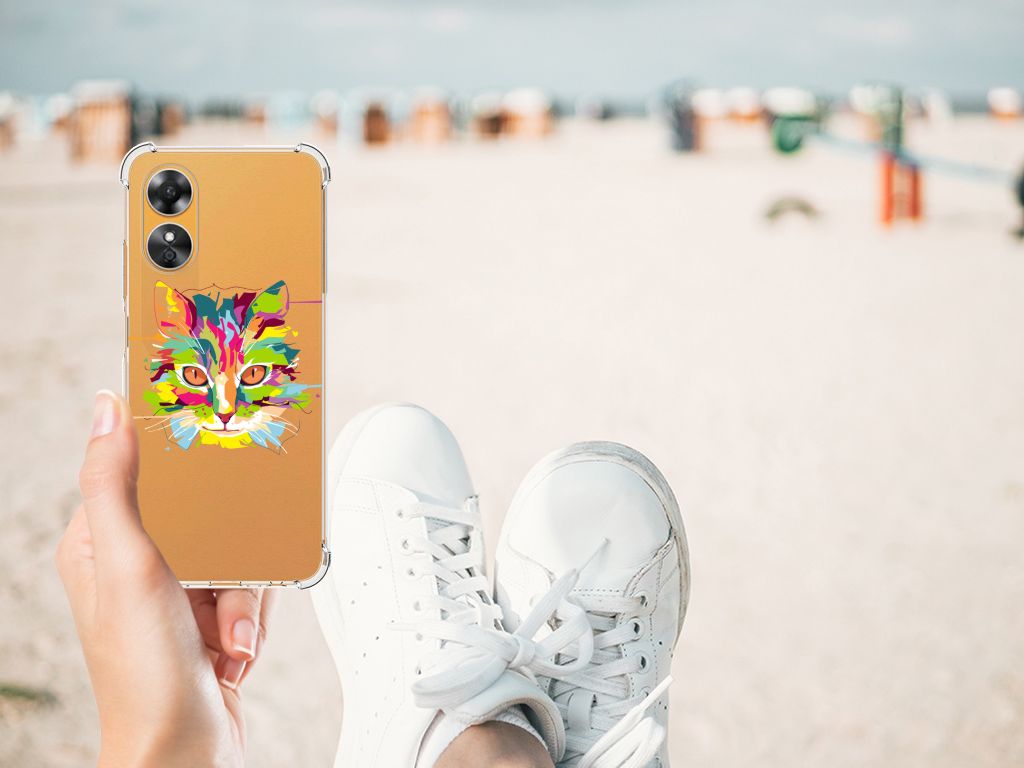 OPPO A17 Stevig Bumper Hoesje Cat Color B2C Telecom