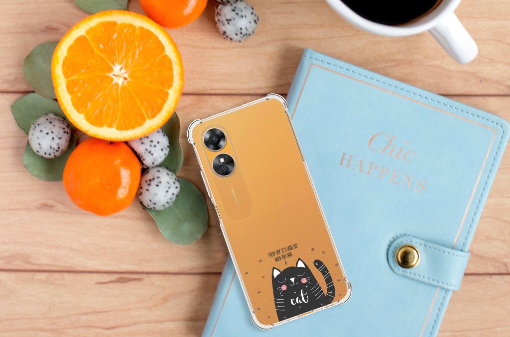 OPPO A17 Stevig Bumper Hoesje Cat Good Day B2C Telecom