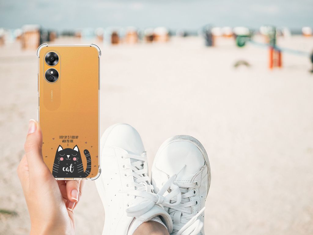 OPPO A17 Stevig Bumper Hoesje Cat Good Day B2C Telecom
