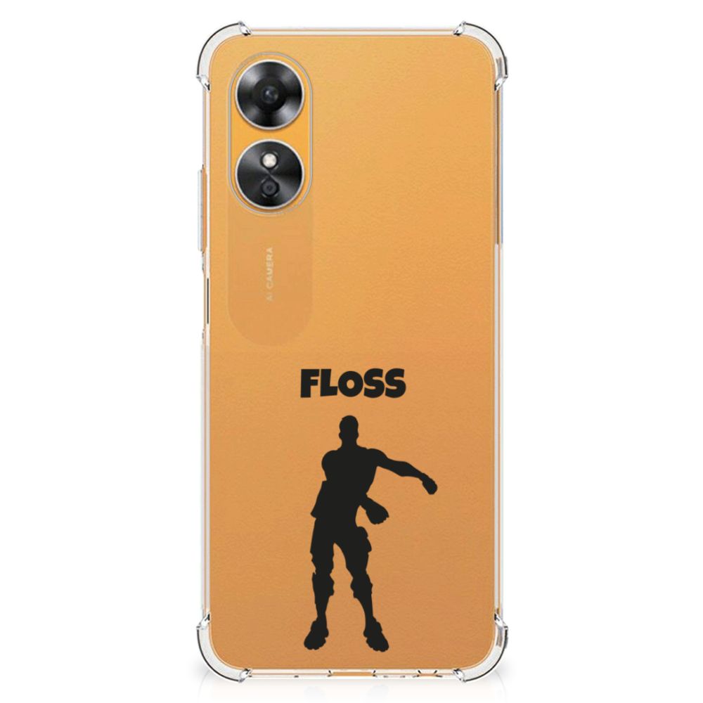 OPPO A17 Stevig Bumper Hoesje Floss achterkant ontwerp