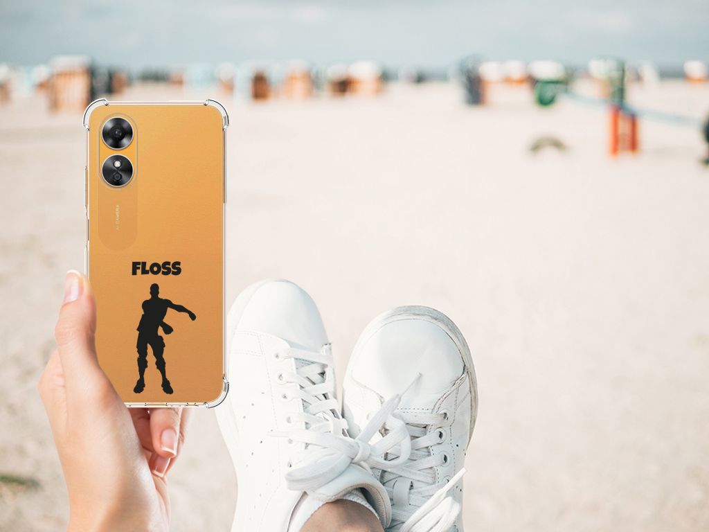 OPPO A17 Stevig Bumper Hoesje Floss telefoonhoesje strand aanzicht