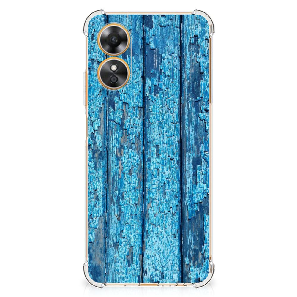 OPPO A17 Stevig Telefoonhoesje Wood Blue B2C Telecom